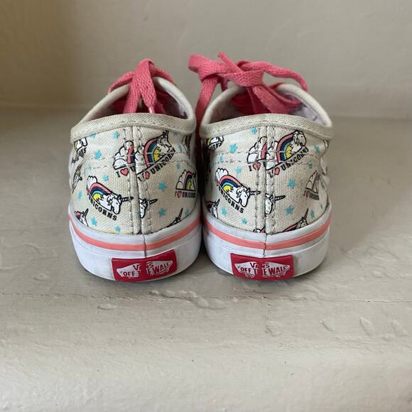 Vans I Love Unicorns Shoes Sneakers Toddler Girls Size 7 White Pink Rainbows - Picture 5 of 7